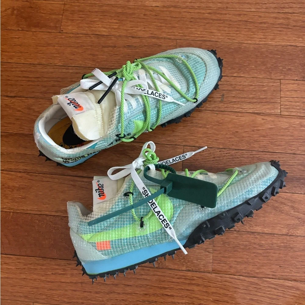 Off-White x Nike Wmns Waffle Racer 'Vivid Sky' 2019 size 10 - Picture 4 of 14